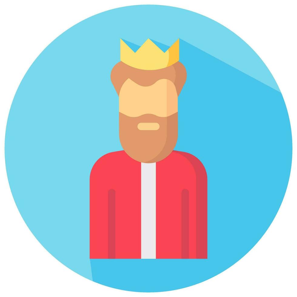 king avatar vector round flat icon