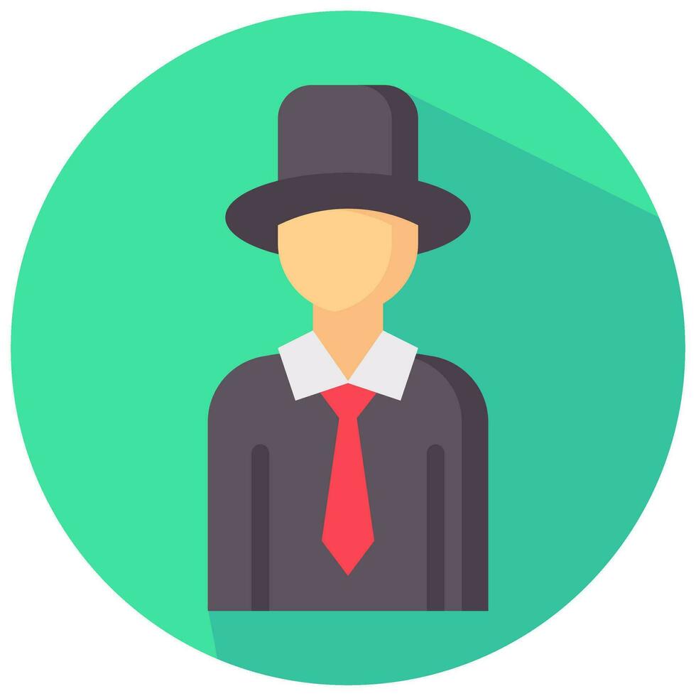 magician avatar vector round flat icon