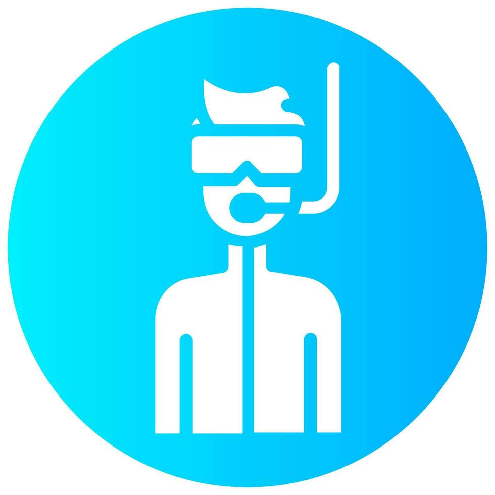 diver avatar vector round solid icon