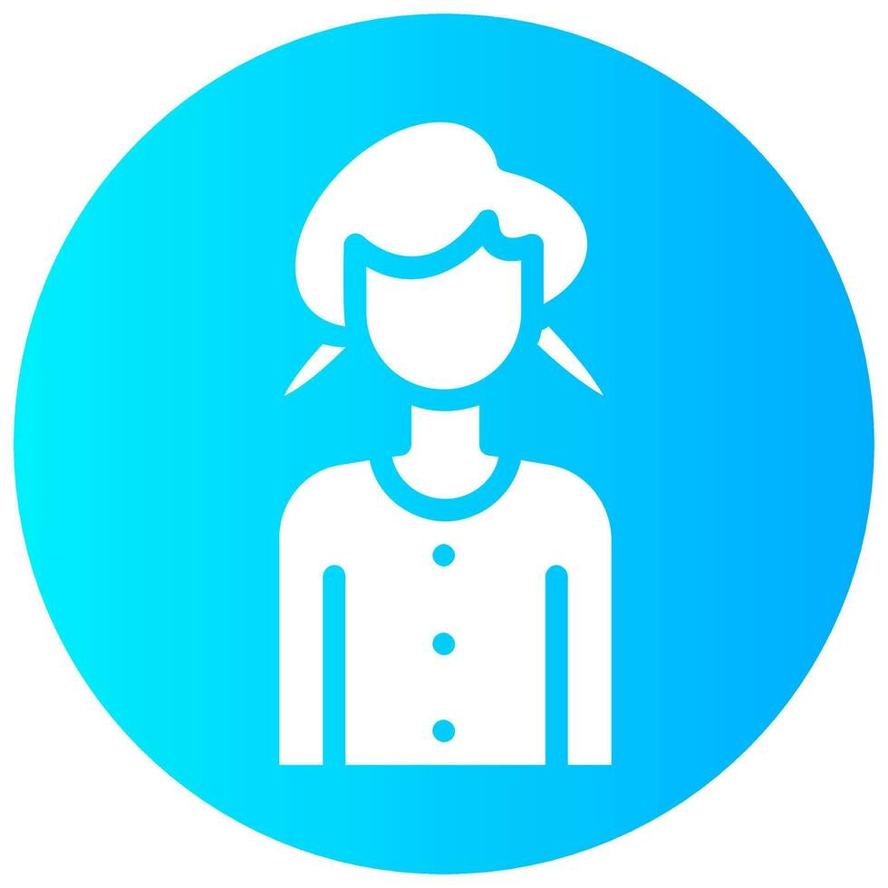 girl avatar vector round solid icon