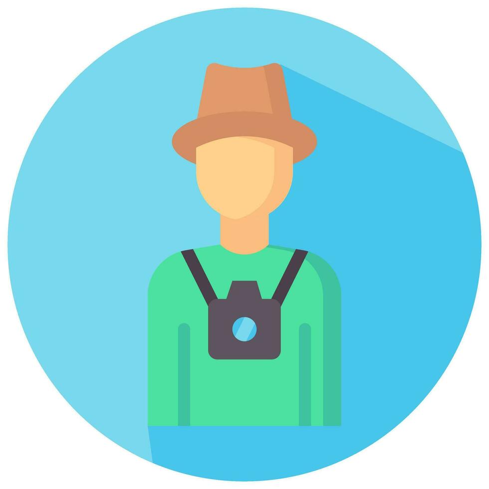 cameraman avatar vector round flat icon