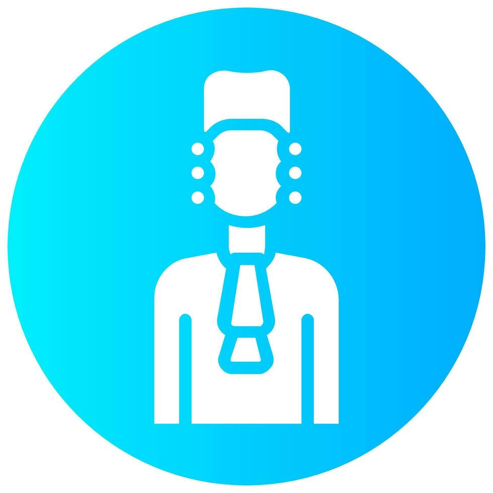 judge avatar vector round solid icon