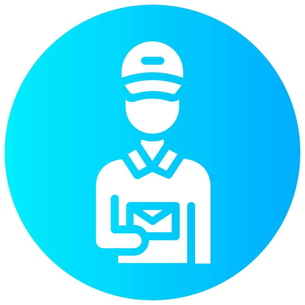postman avatar vector round solid icon