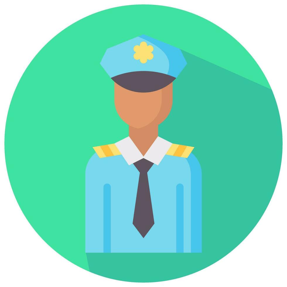 policeman avatar vector round flat icon