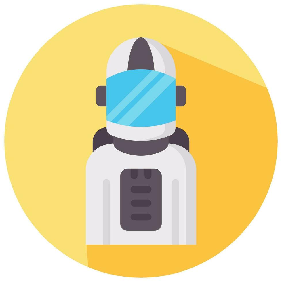 astronaut avatar vector round flat icon