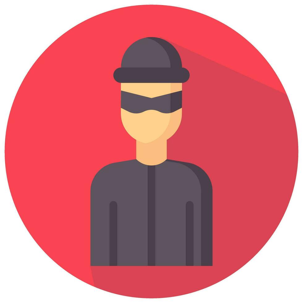 thief avatar vector round flat icon