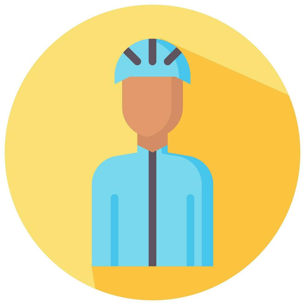 cyclist avatar vector round flat icon