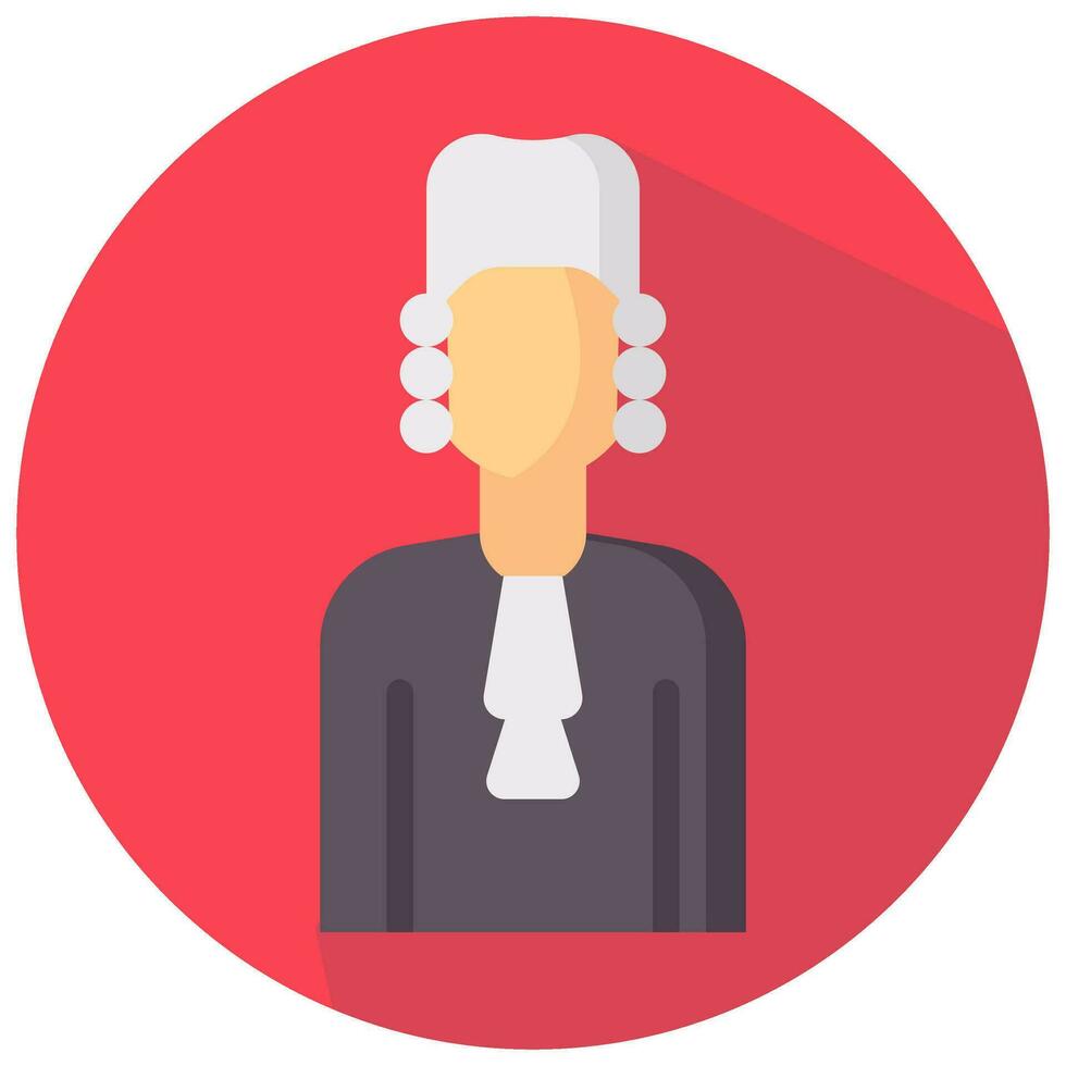 judge avatar vector round flat icon