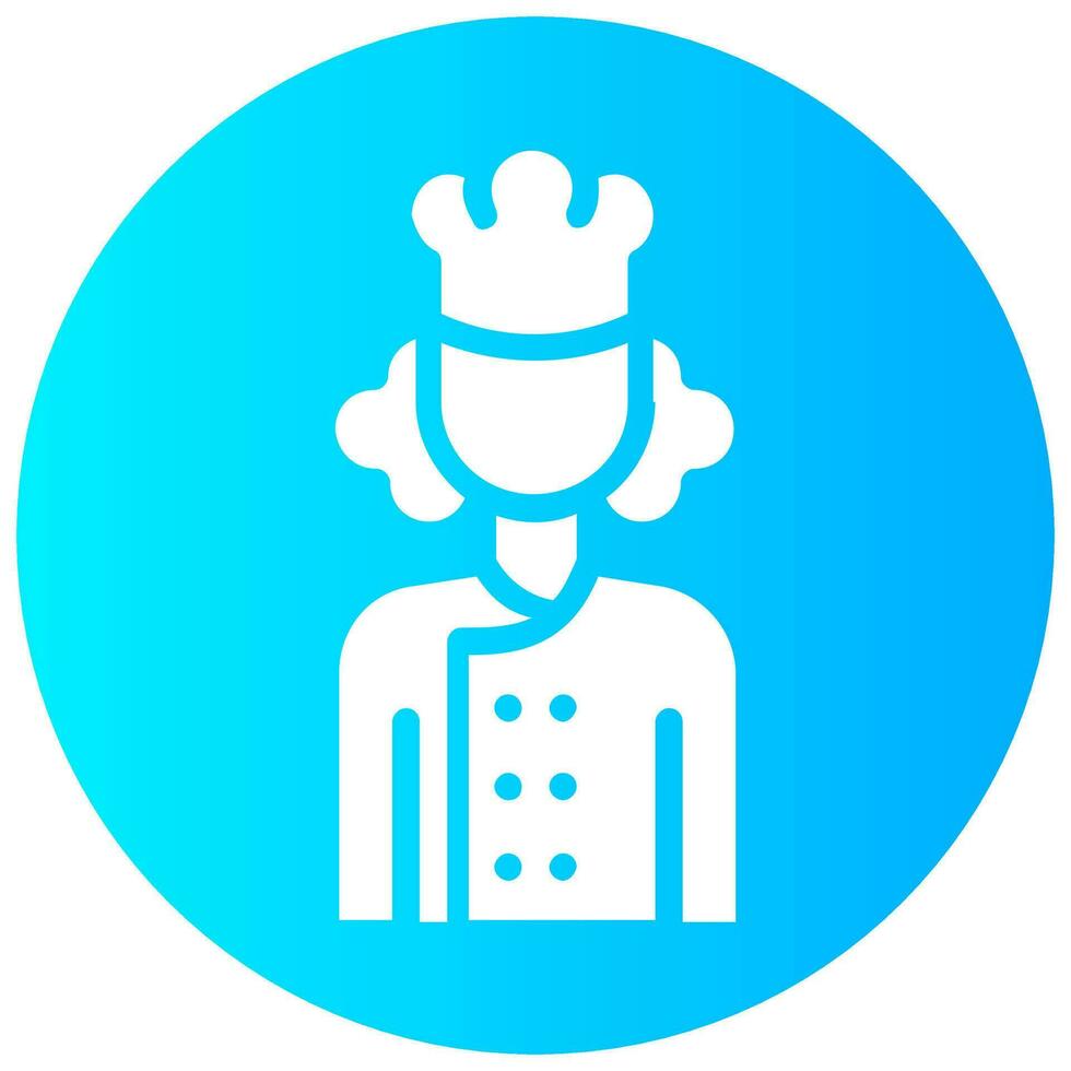 female chef avatar vector round solid icon