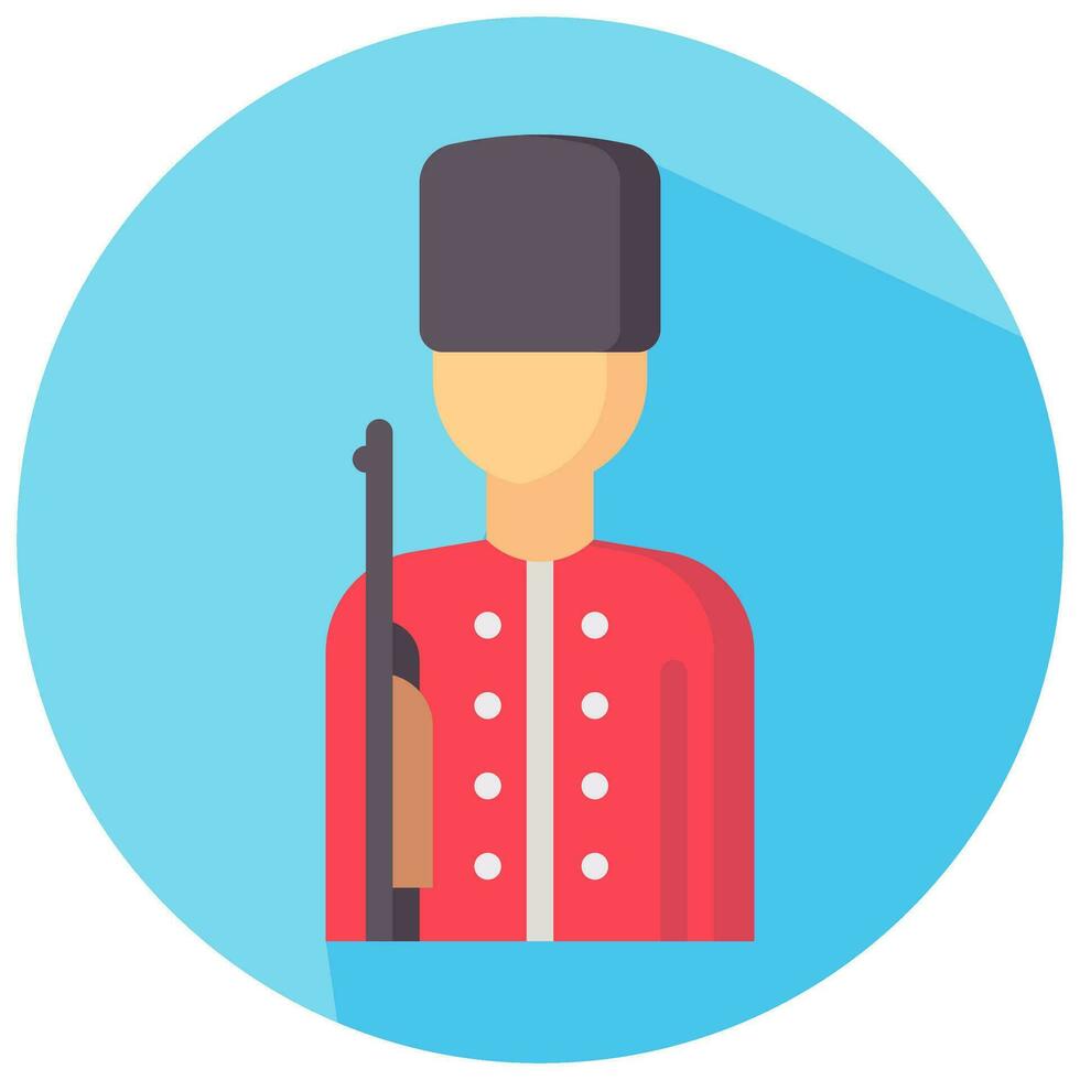 british guard avatar vector round flat icon