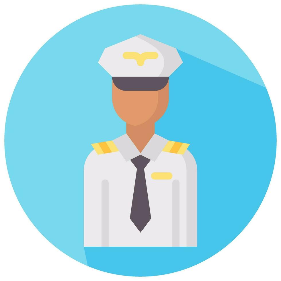 pilot avatar vector round flat icon