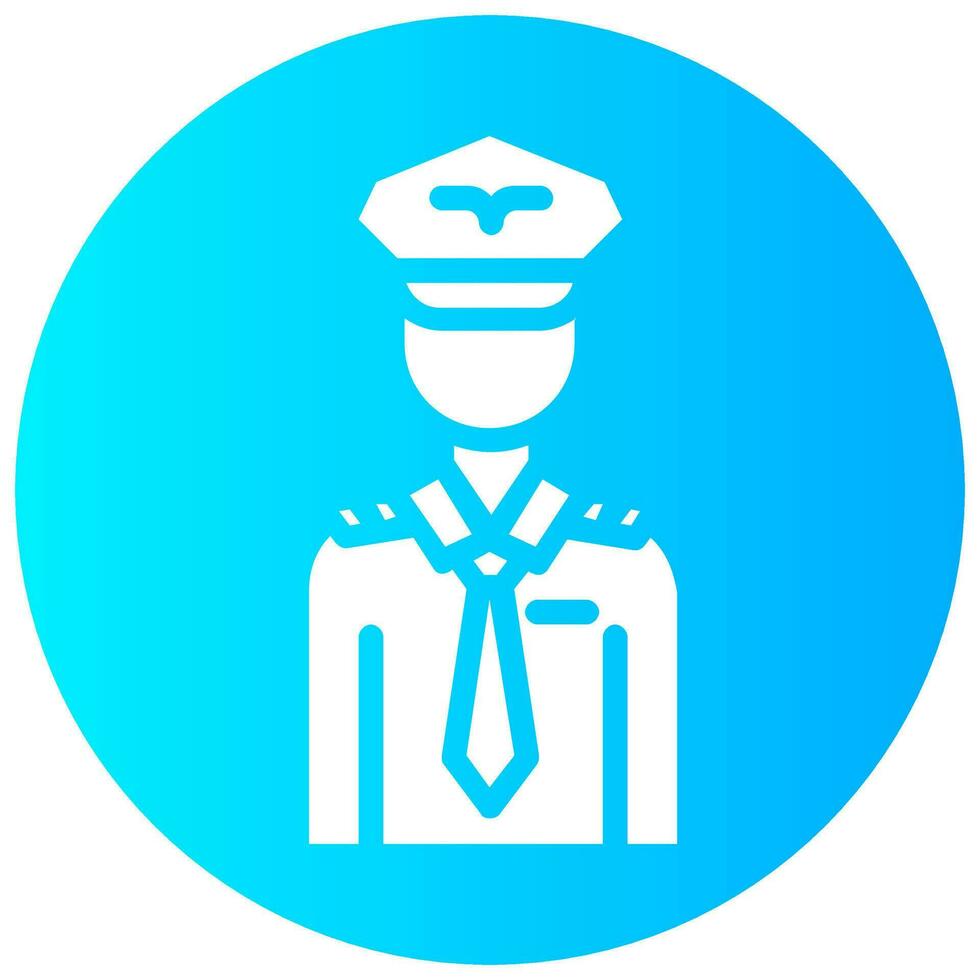 pilot avatar vector round solid icon
