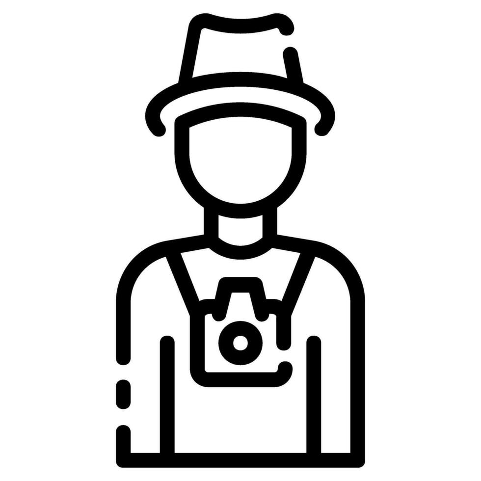 cameraman avatar vector outline icon