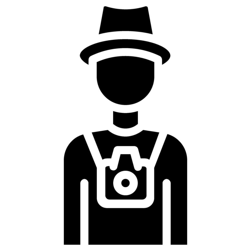 camarógrafo avatar vector glifo icono