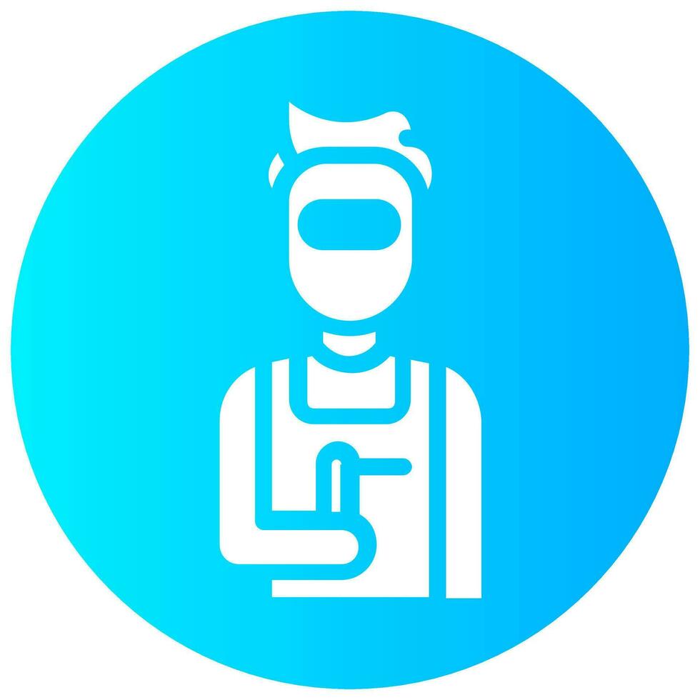 welder avatar vector round solid icon