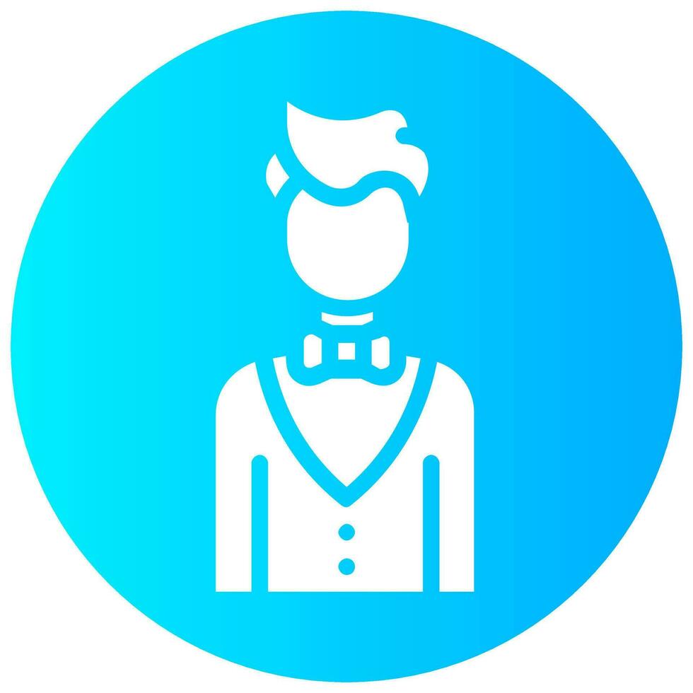 waiter avatar vector round solid icon