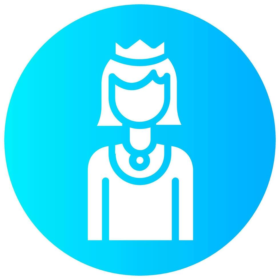 queen avatar vector round solid icon