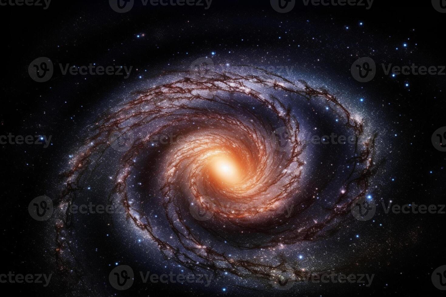 A telescope unveils the beauty of a sprawling spiral galaxy photo
