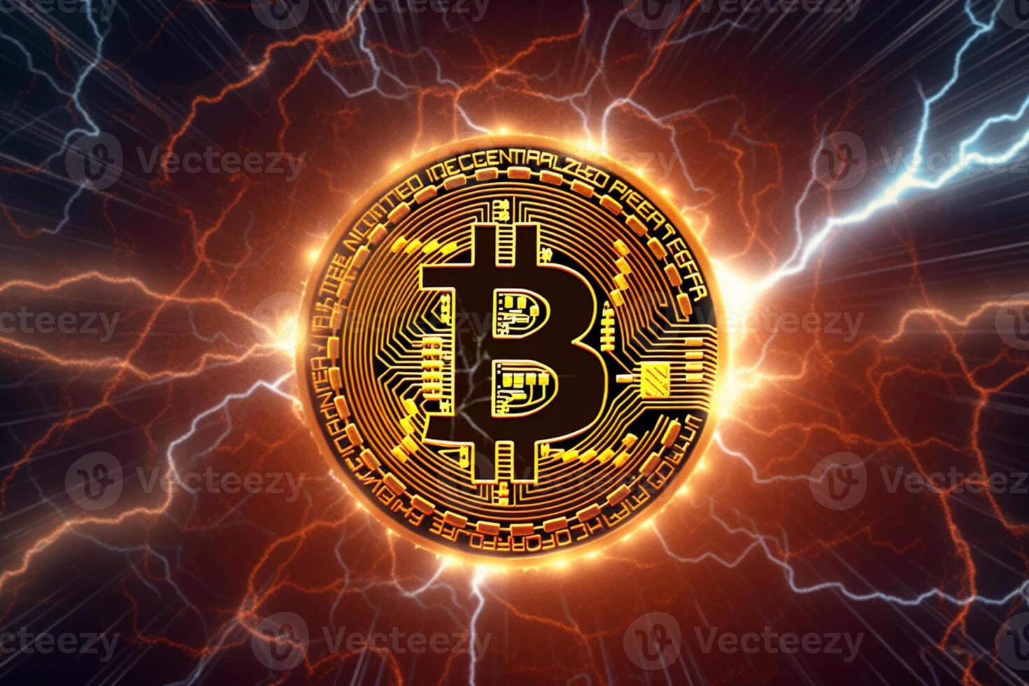 Representation of DeFis lightning network enabling rapid bitcoin transactions photo