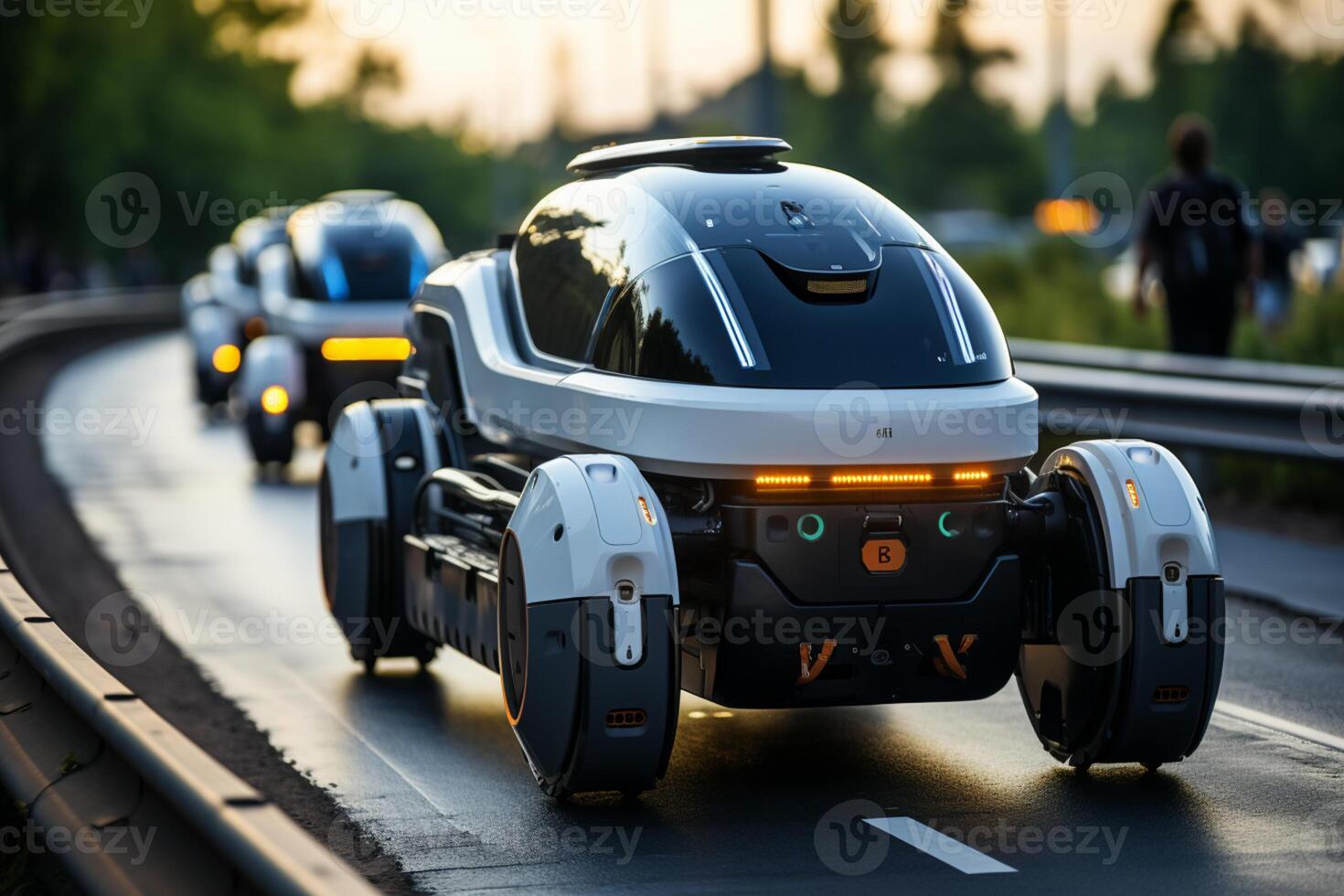 Autonomous gridlock, Self-driving robot showcases traffic challenges and future transport photo