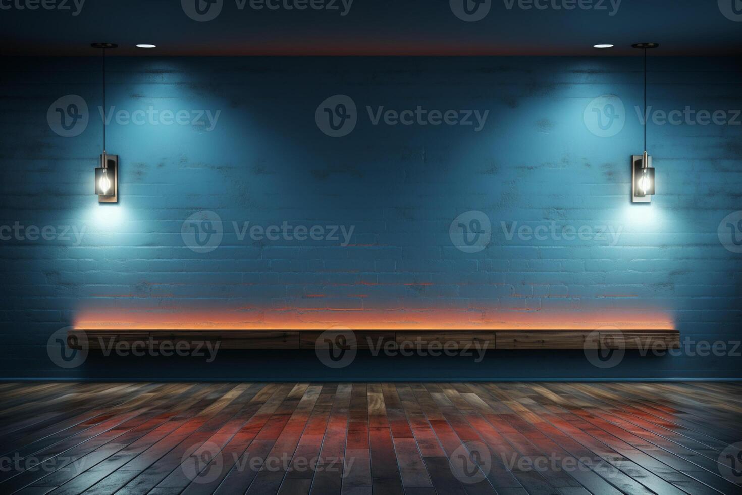 Dynamic gray-blue background with integrated lighting, perfect for impactful product presentations photo