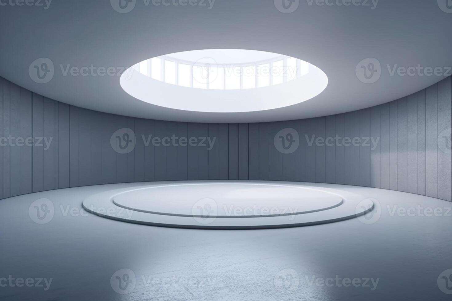 Contemporary round-shaped room with a minimalist and empty interior design photo