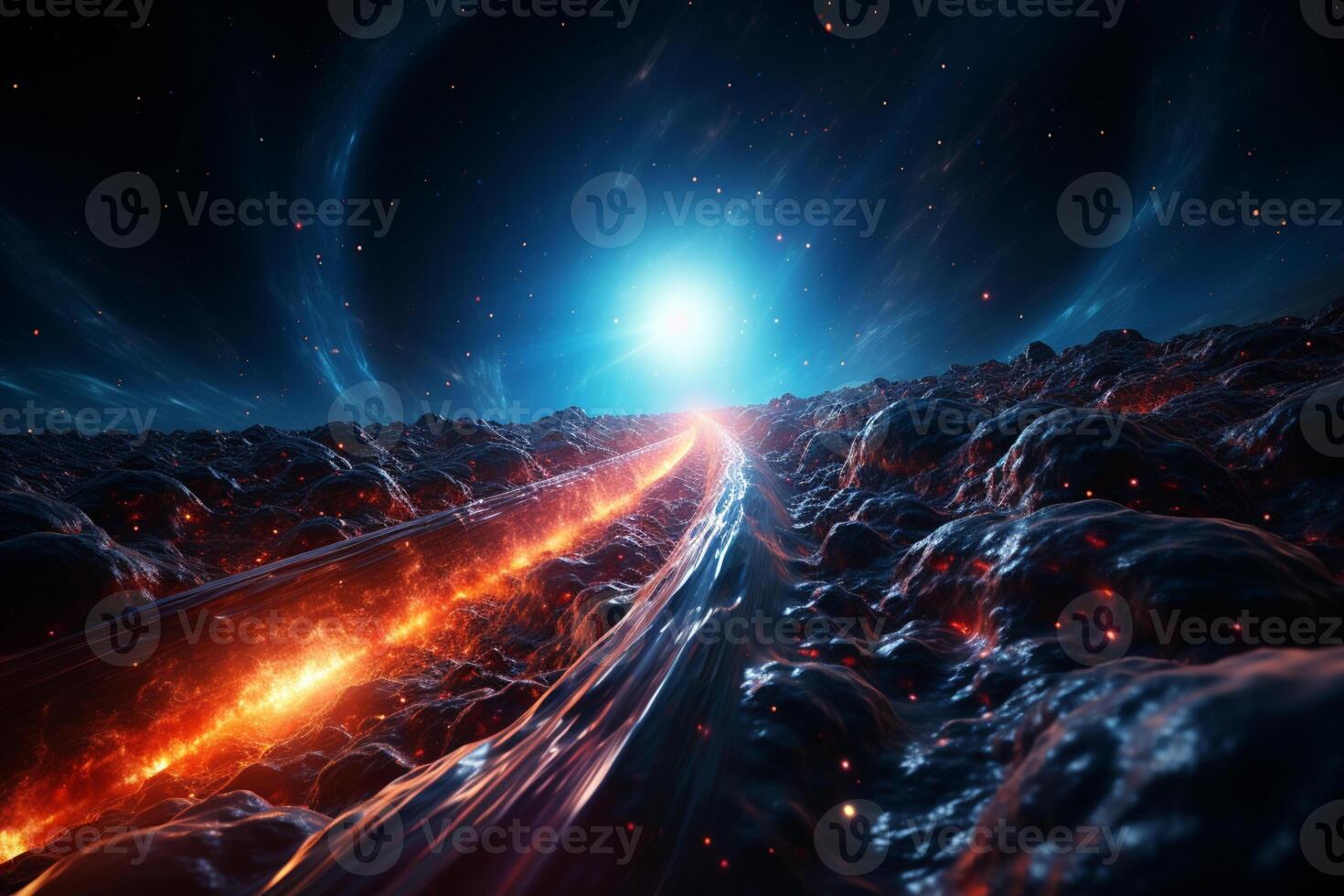 Warp-speed journey through a mesmerizing, abstract cosmic expanse photo