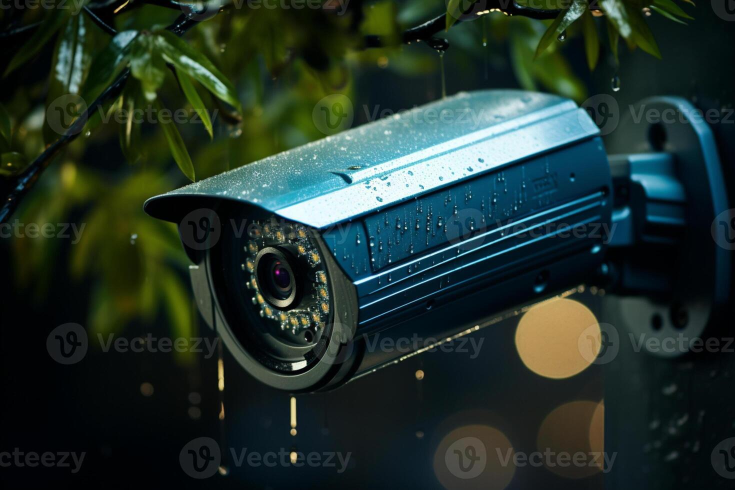 CCTV camera captures house burglary at night during surveillance operation photo