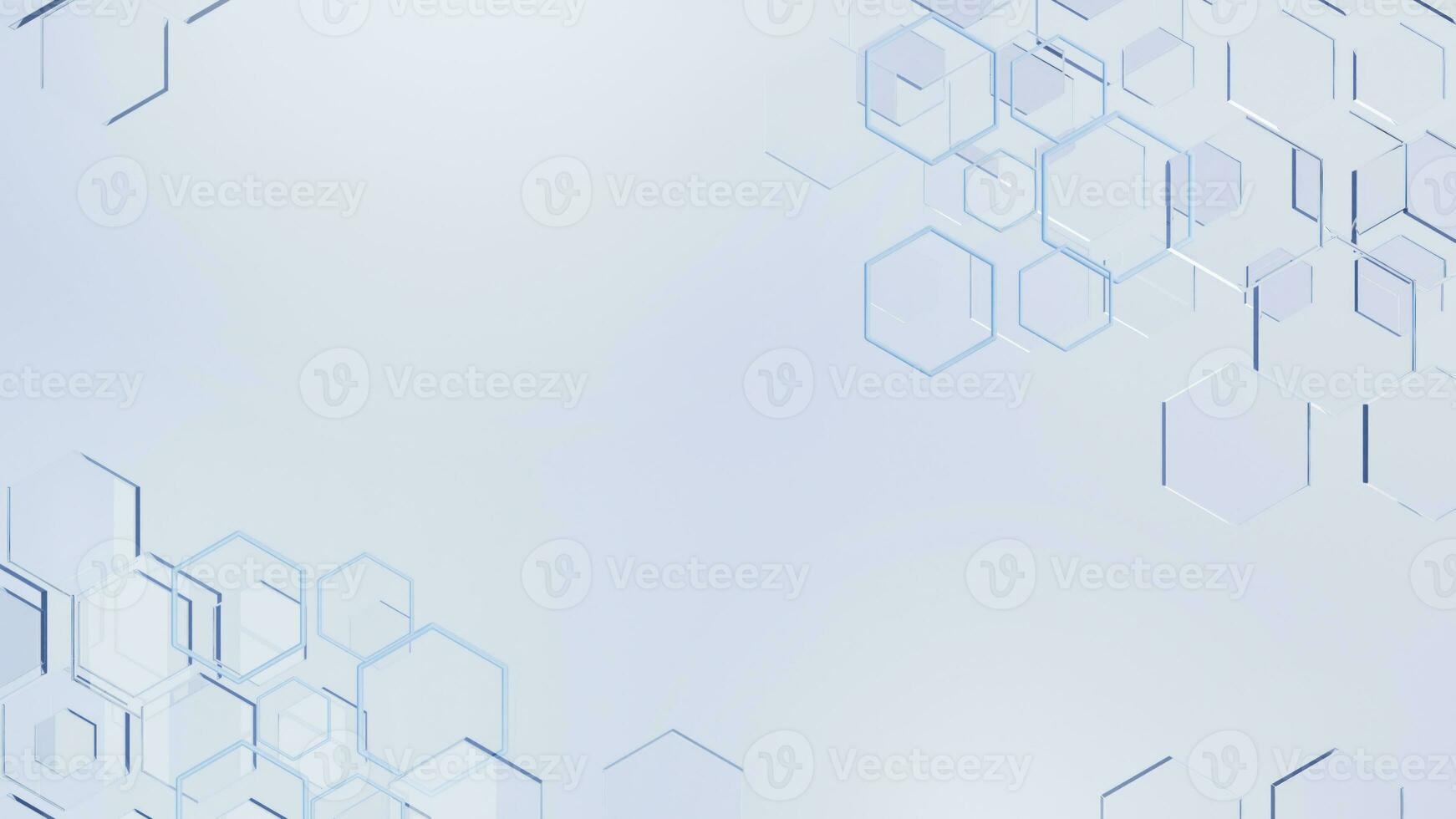 abstract technology background hexagon motion graphic, light blue glass, simple clean corporate concept photo