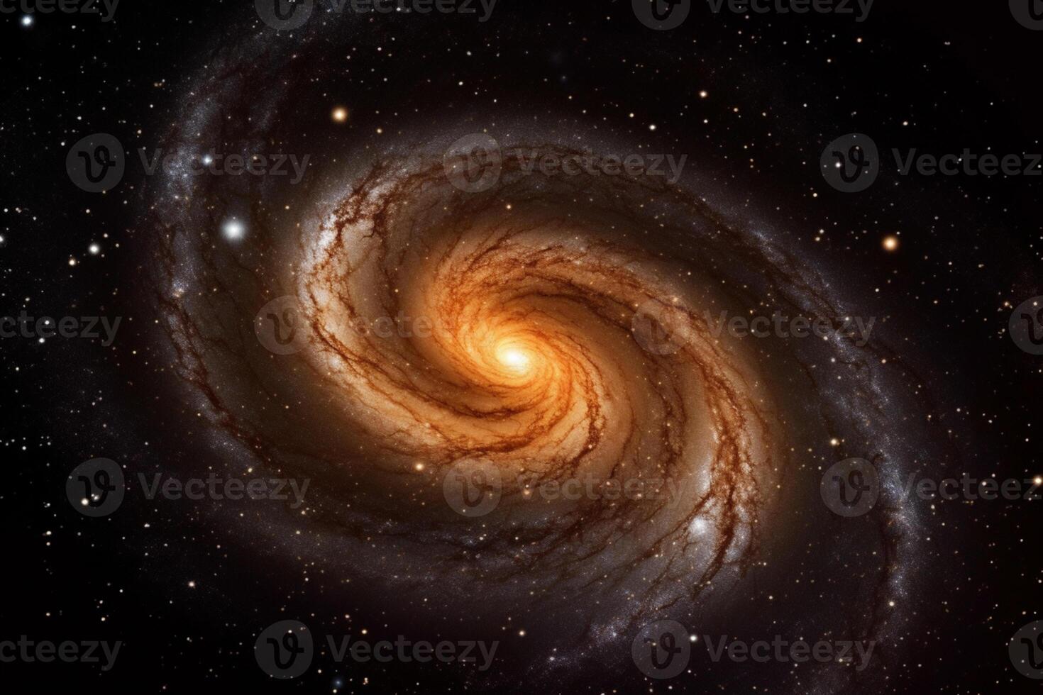 estelar panorama desvela un fascinante espiral galaxia en el cósmico extensión ai generado foto