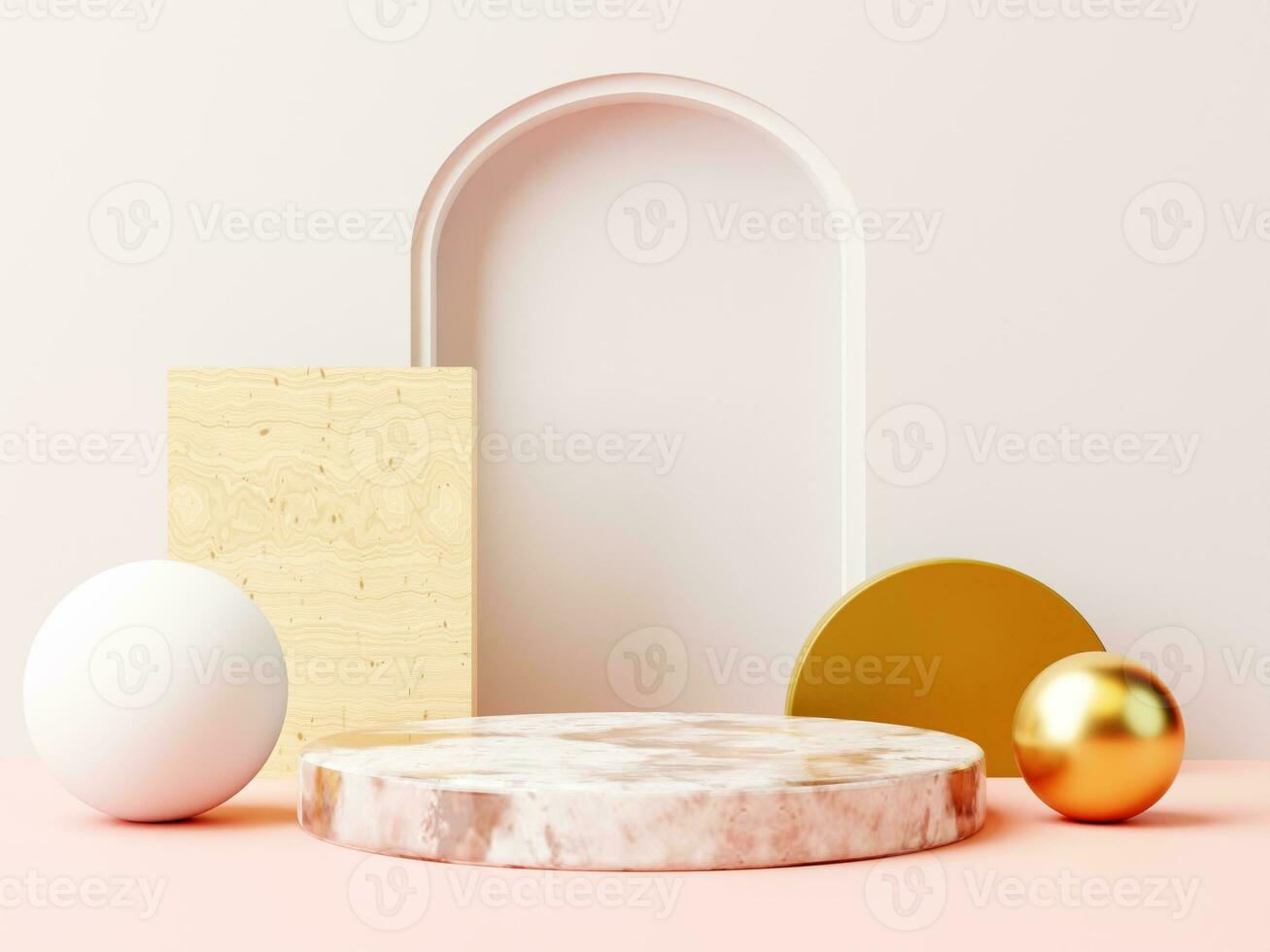 Podium for product display with abstract decoration photo