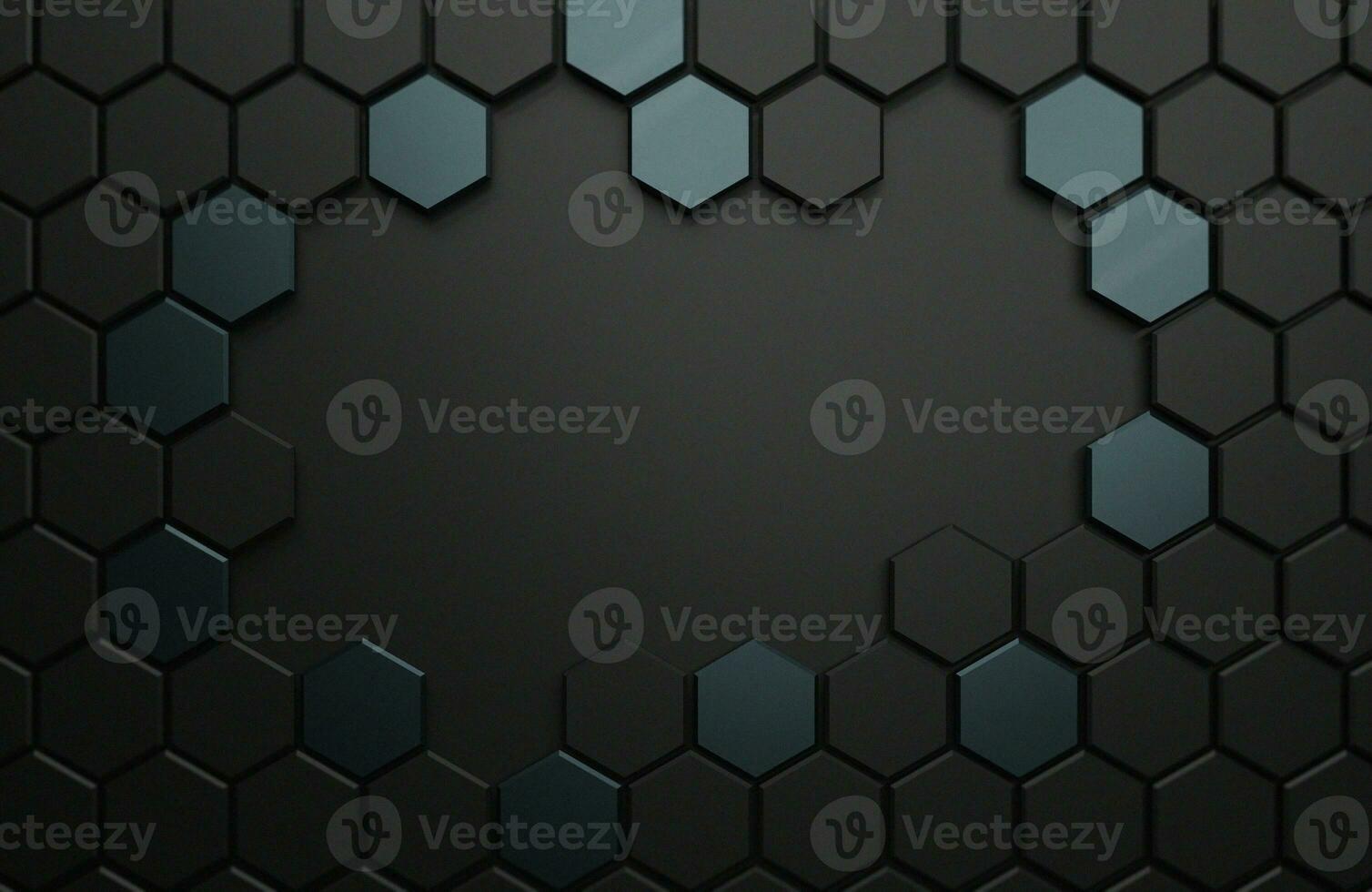 Abstract realistic background. realistic hexagonal 3d render photo