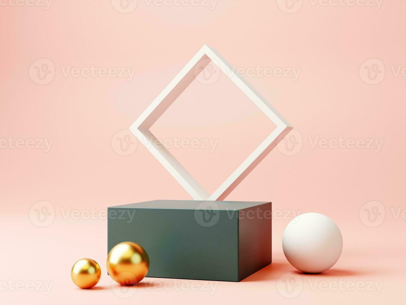 Podium for product display with abstract decoration photo
