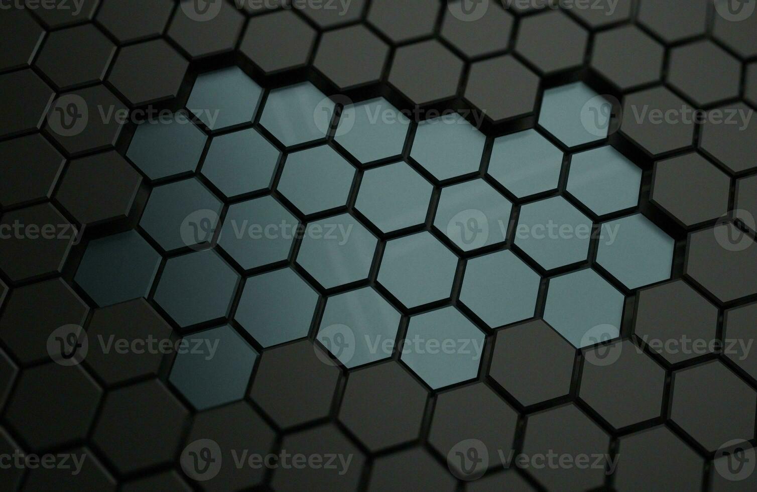 Abstract realistic background. realistic hexagonal 3d render photo
