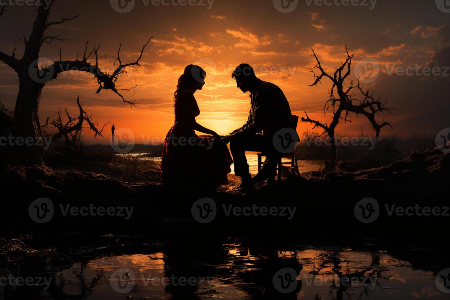 Bound together by fate, emigrants' silhouettes paint a poignant narrative photo