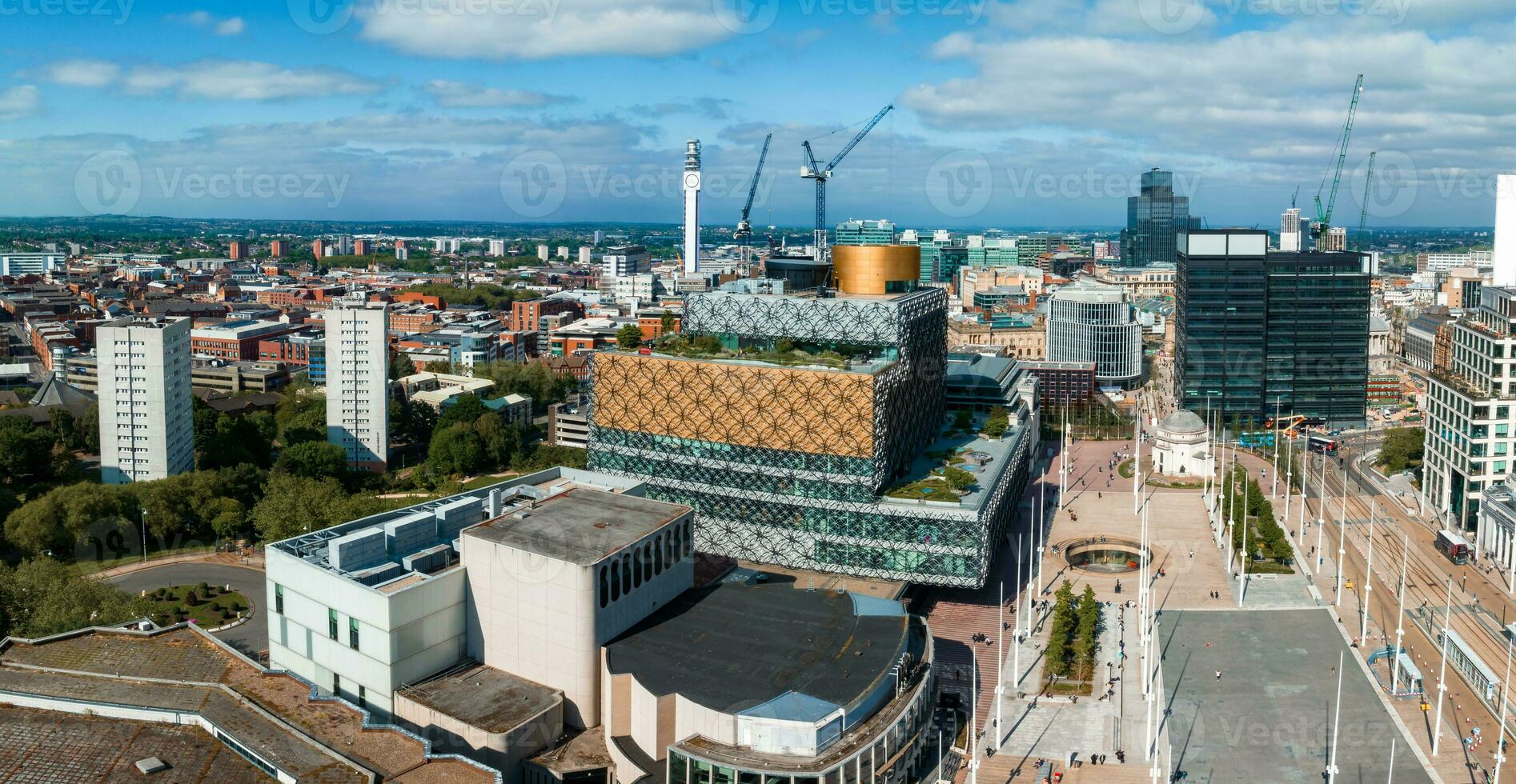 Aerial view of the library of Birmingham, Baskerville House, Centenary Square photo