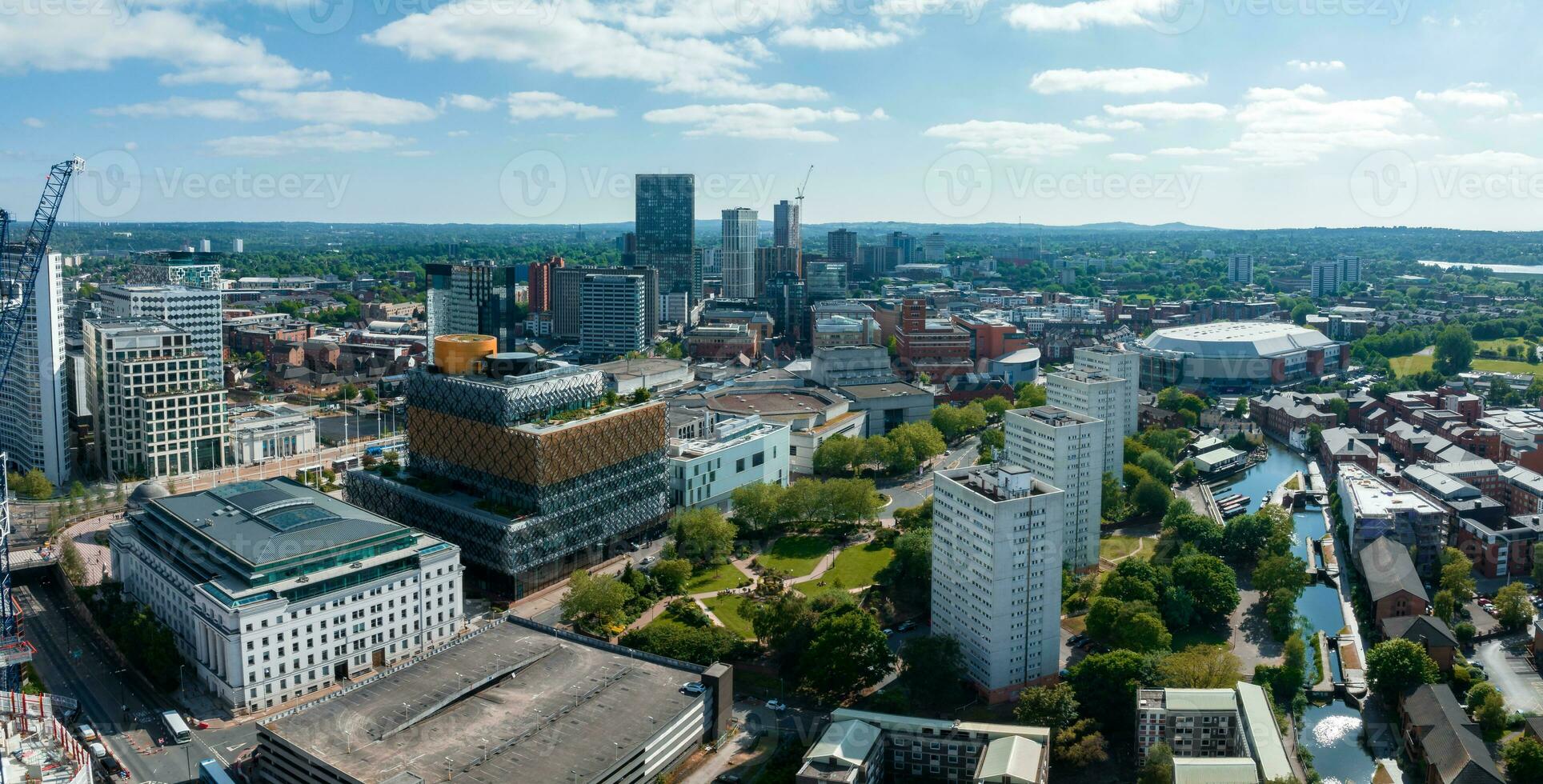 Aerial view of the library of Birmingham, Baskerville House, Centenary Square photo