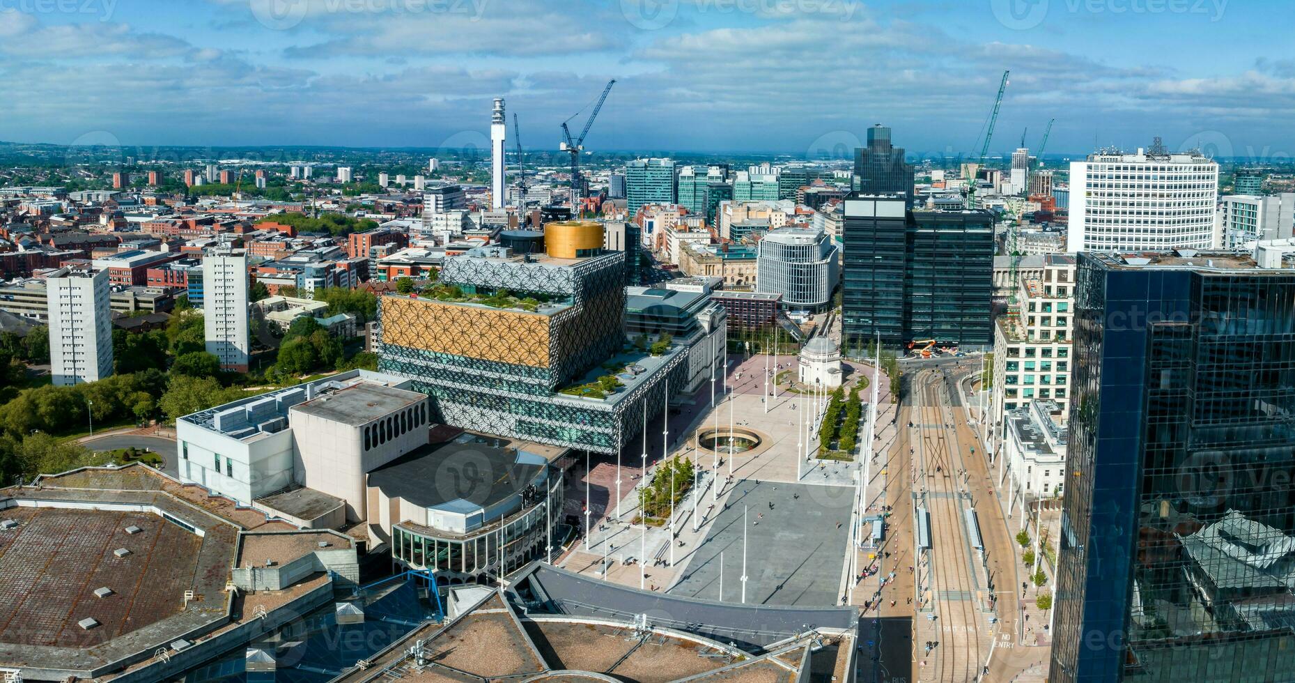 Aerial view of the library of Birmingham, Baskerville House, Centenary Square photo