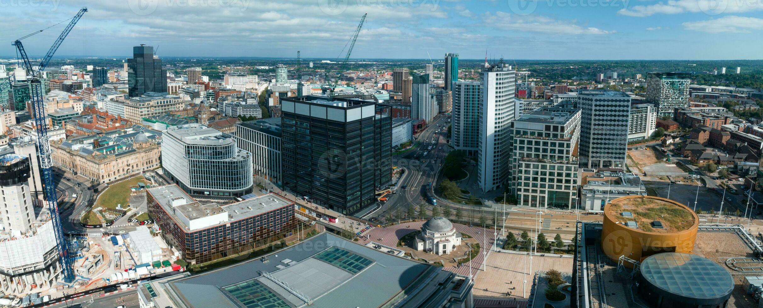 Aerial view of the library of Birmingham, Baskerville House, Centenary Square photo