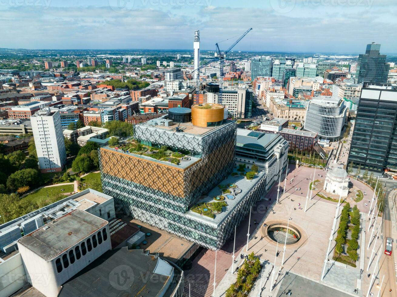 Aerial view of the library of Birmingham, Baskerville House, Centenary Square photo