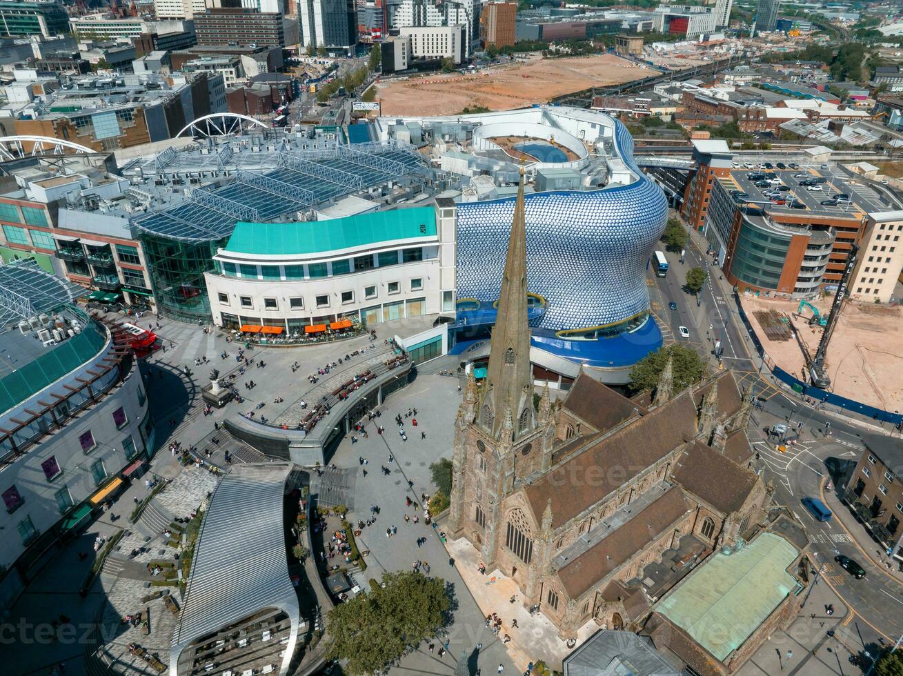 View of the skyline of Birmingham, UK including The church of St Martin photo