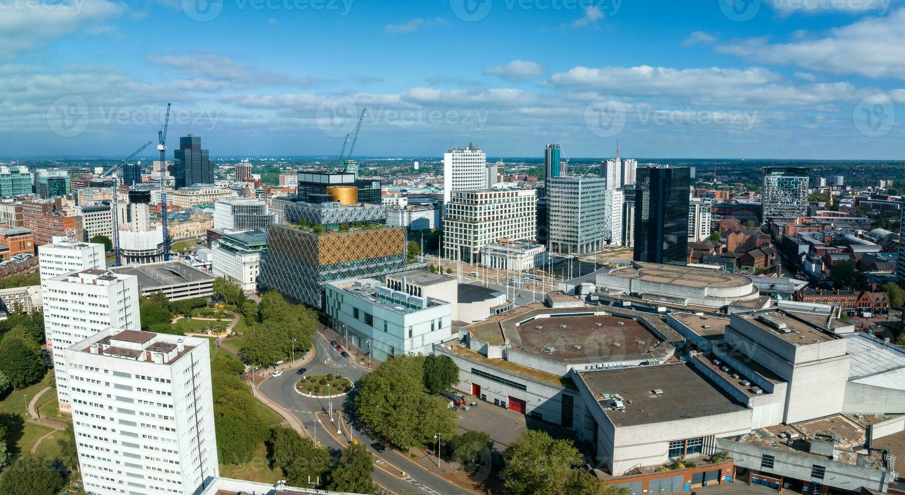 Aerial view of the library of Birmingham, Baskerville House, Centenary Square photo