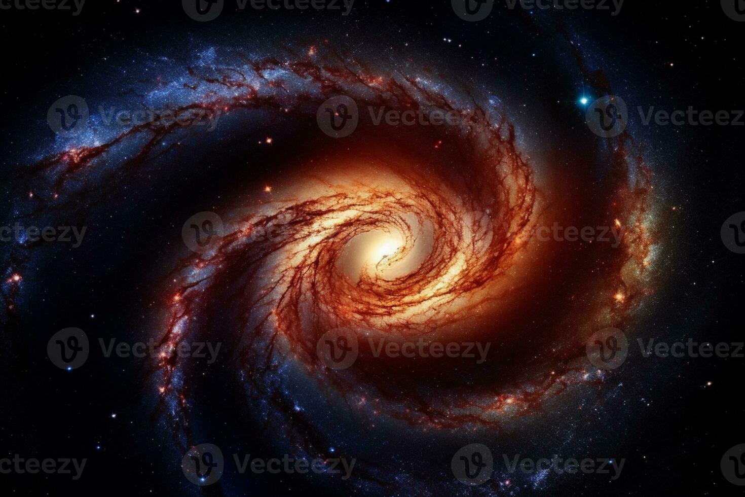 un telescopio desvela el belleza de un desmadejado espiral galaxia ai generado foto