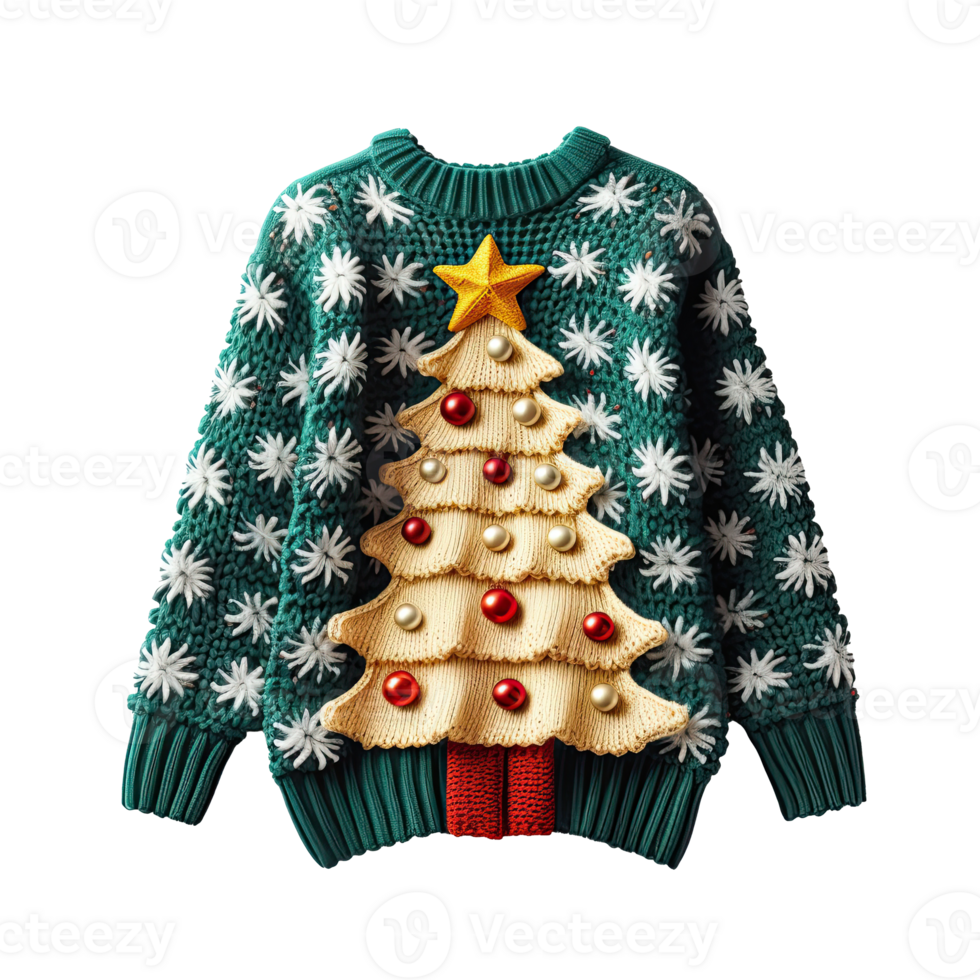 Christmas ugly sweater isolated. Illustration AI Generative png