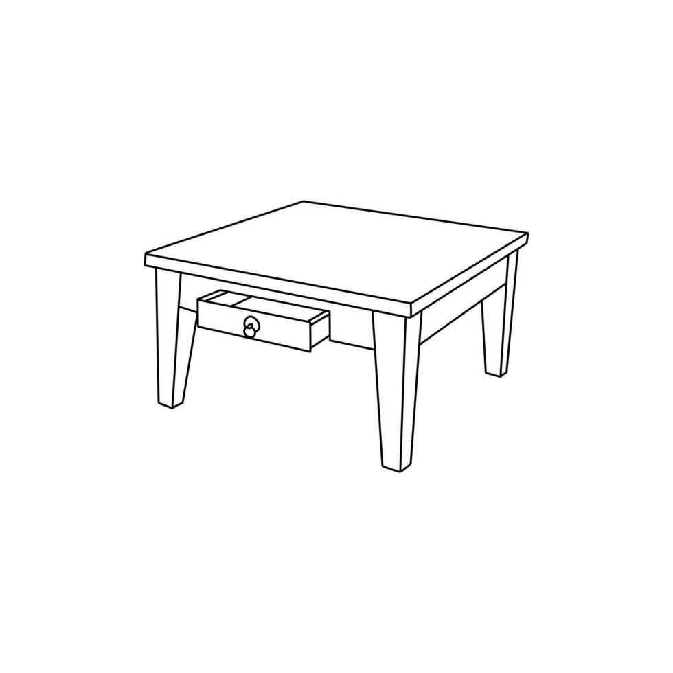 Minimalist Table simple interior logo. creative line art style concept for furniture interior template vector