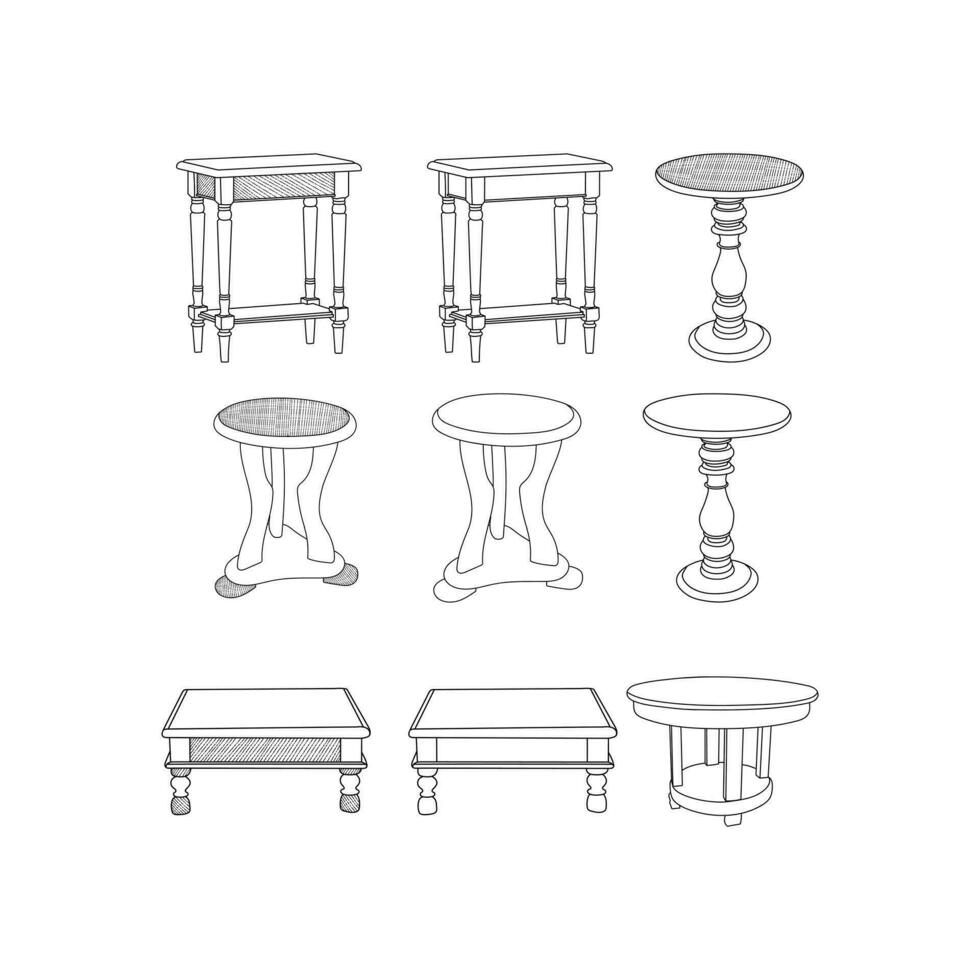 conjunto colección de mesa y silla moderno resumen mueble logo. vector ilustración diseño modelo