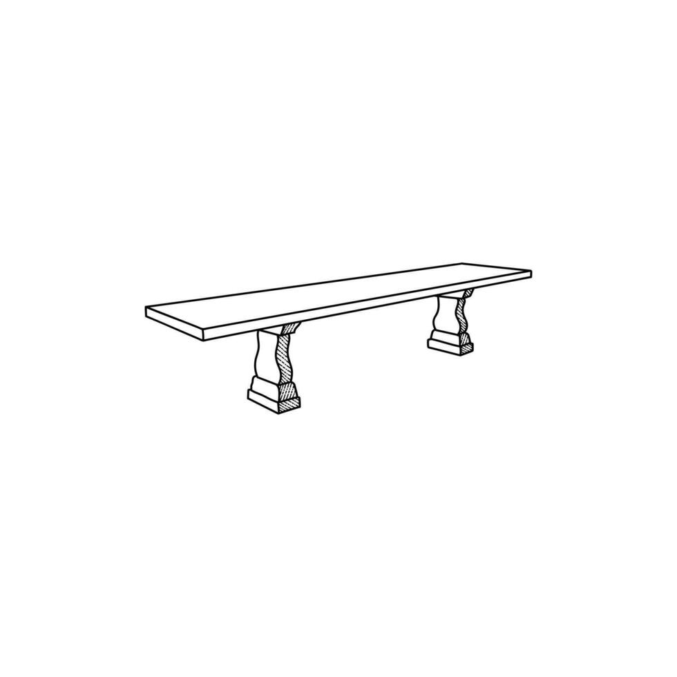 Antique Table Minimalist interior logo. creative line art style concept for furniture interior template vector