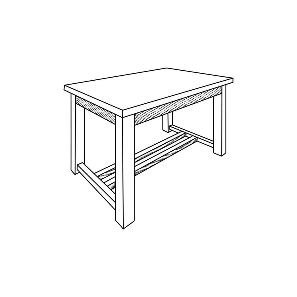 Table furniture minimalist logo, vector icon illustration design template
