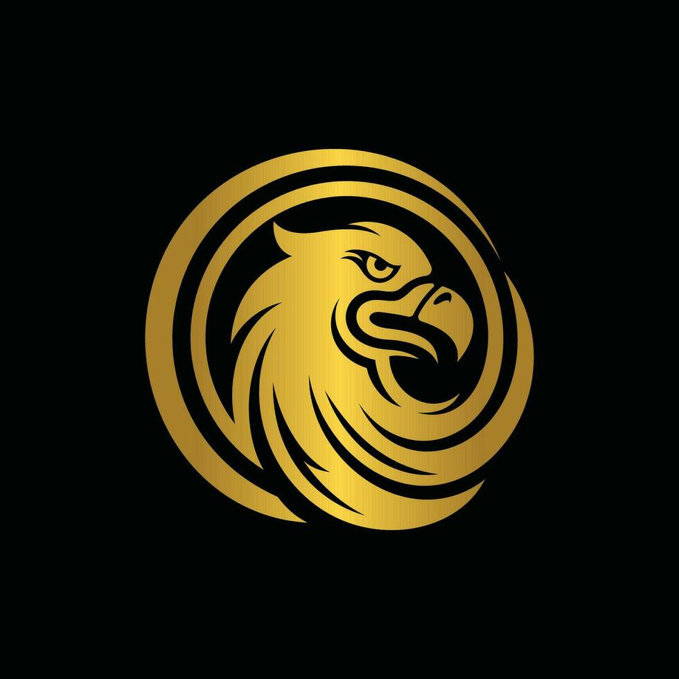 Eagle bird circle luxury illustration vector design template, Luxury corporate heraldic Eagle bird Logotype concept icon.