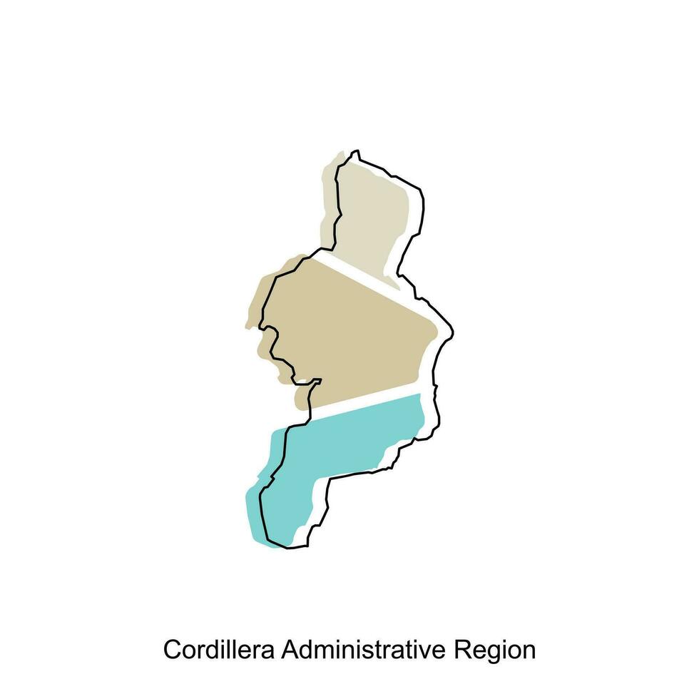 mapa de Cordillera administrativo región geométrico diseño, mundo mapa internacional vector modelo con contorno gráfico bosquejo estilo aislado en blanco antecedentes